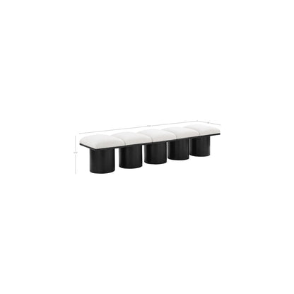 Pavilion Cream Boucle Fabric Bench