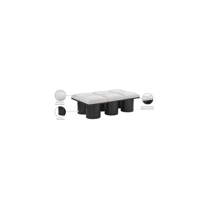 Pavilion Cream Boucle Fabric Bench