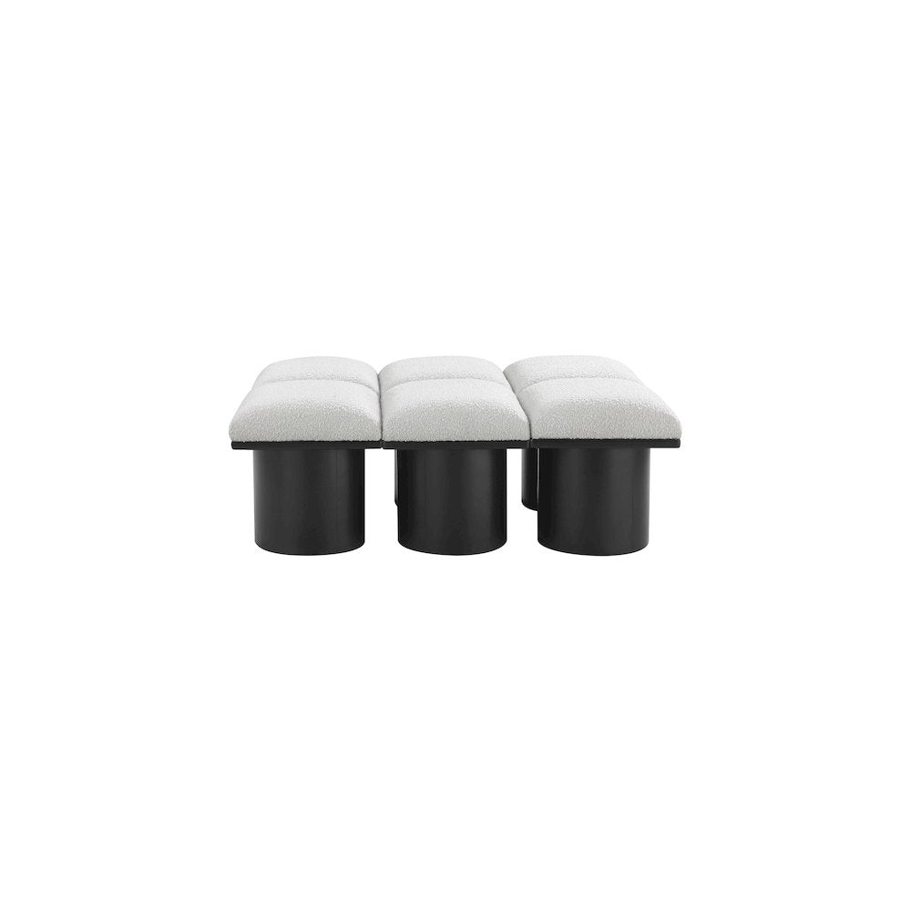 Pavilion Cream Boucle Fabric Bench