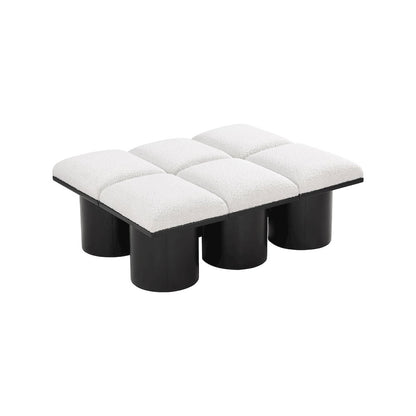 Pavilion Cream Boucle Fabric Bench