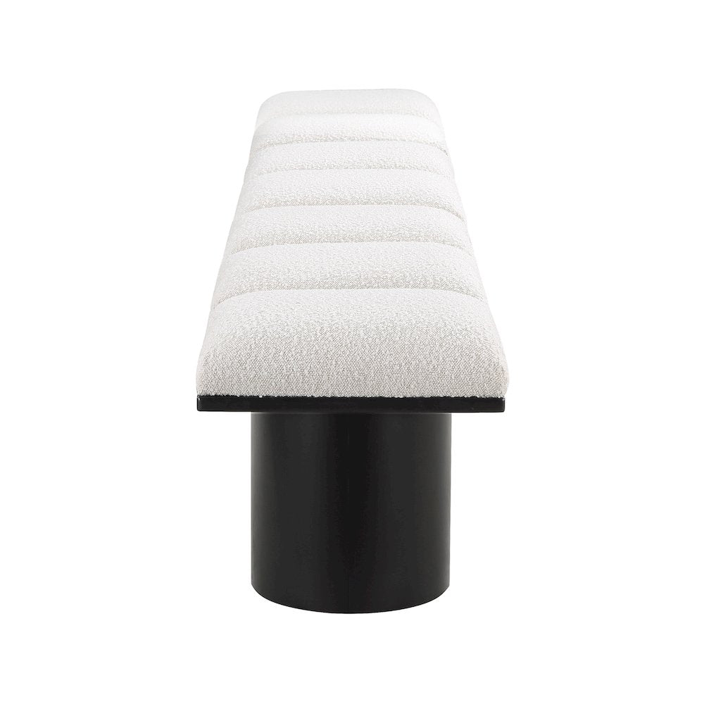 Pavilion Cream Boucle Fabric Bench