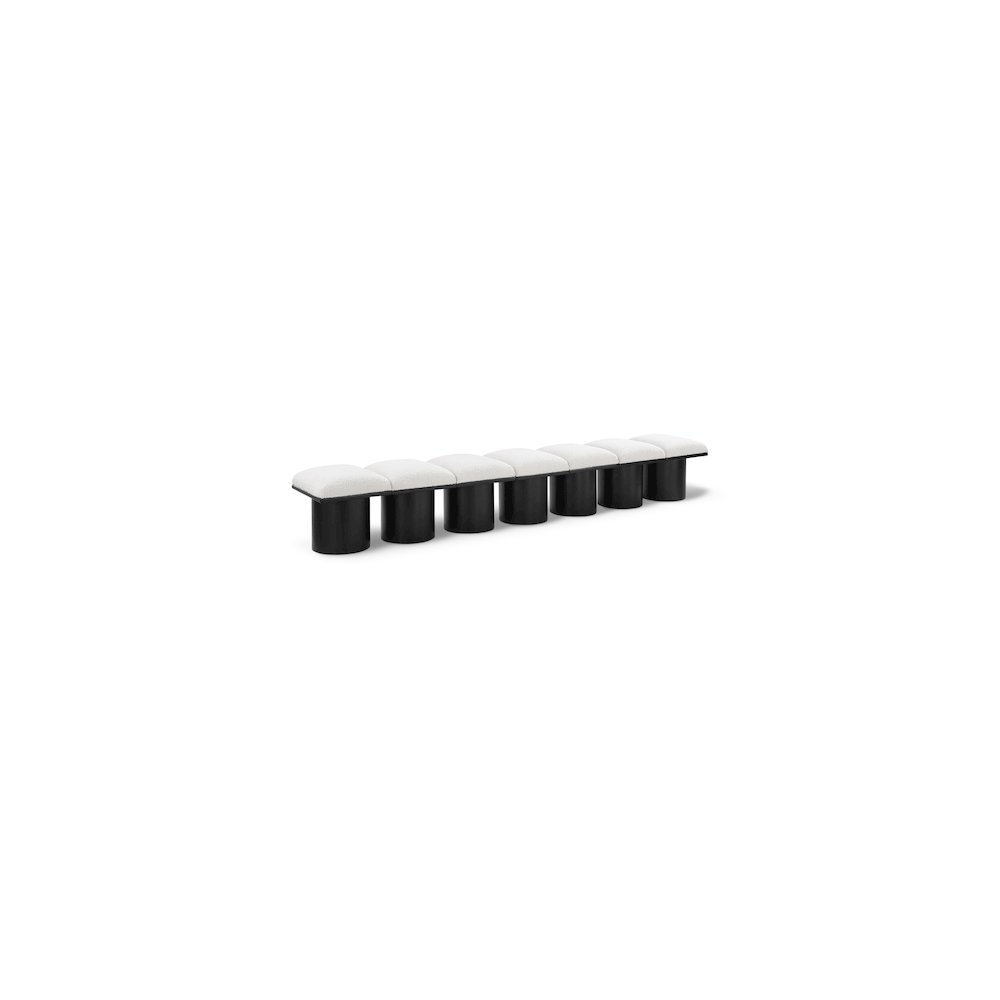 Pavilion Cream Boucle Fabric Bench