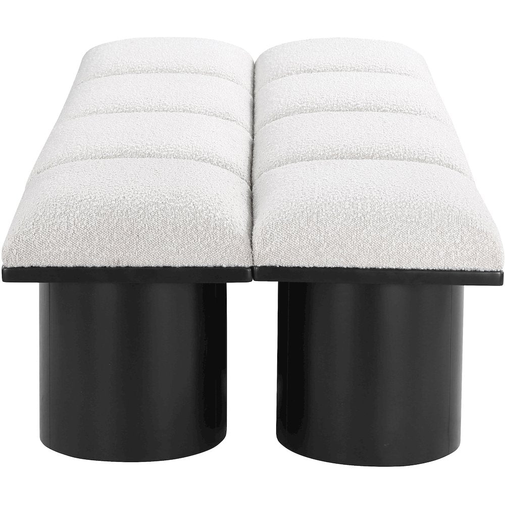 Pavilion Cream Boucle Fabric Bench
