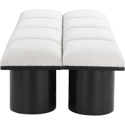 Pavilion Cream Boucle Fabric Bench