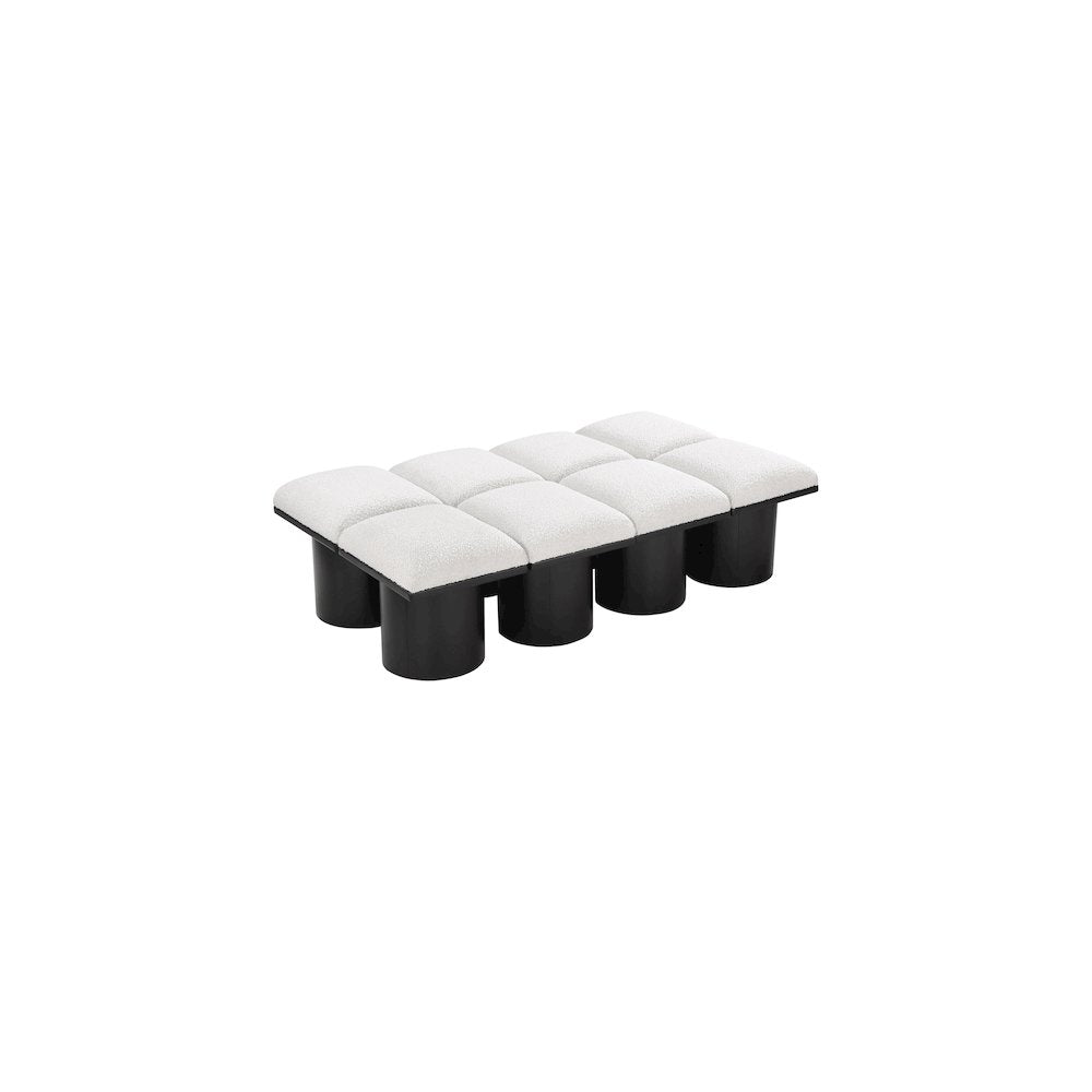 Pavilion Cream Boucle Fabric Bench