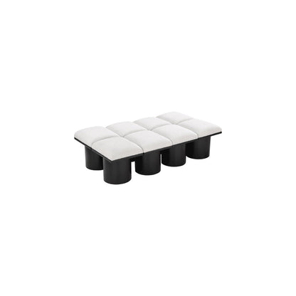 Pavilion Cream Boucle Fabric Bench