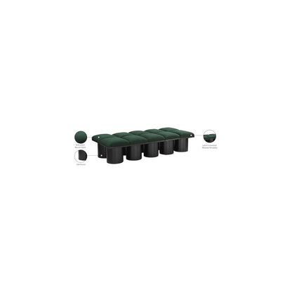 Pavilion Green Boucle Fabric Bench