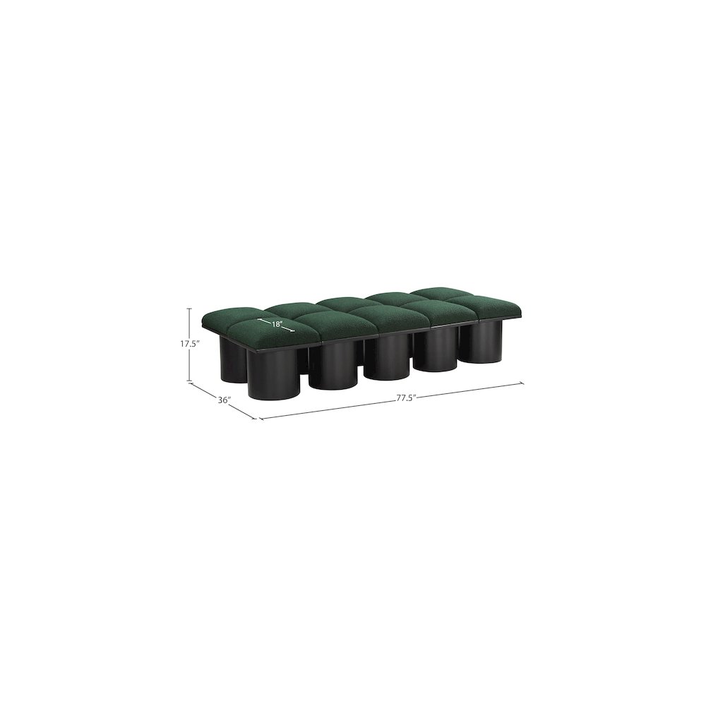 Pavilion Green Boucle Fabric Bench