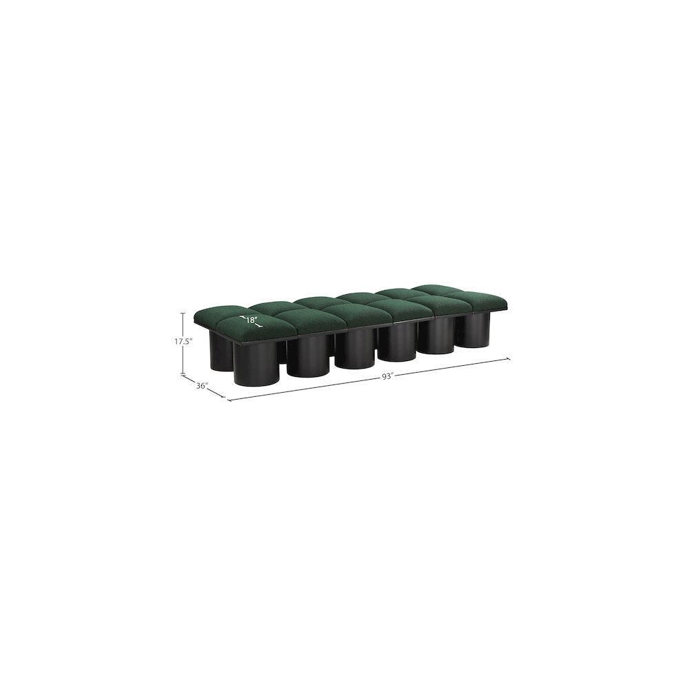 Pavilion Green Boucle Fabric Bench