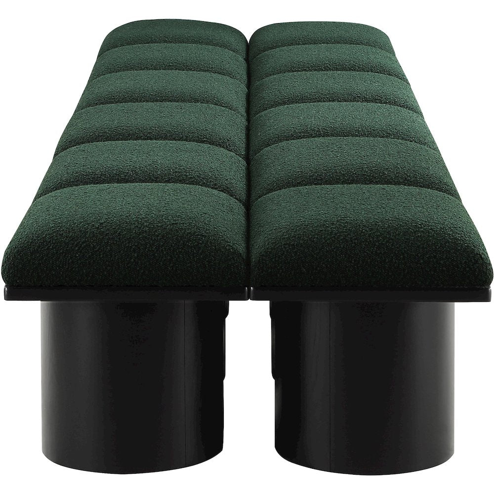Pavilion Green Boucle Fabric Bench