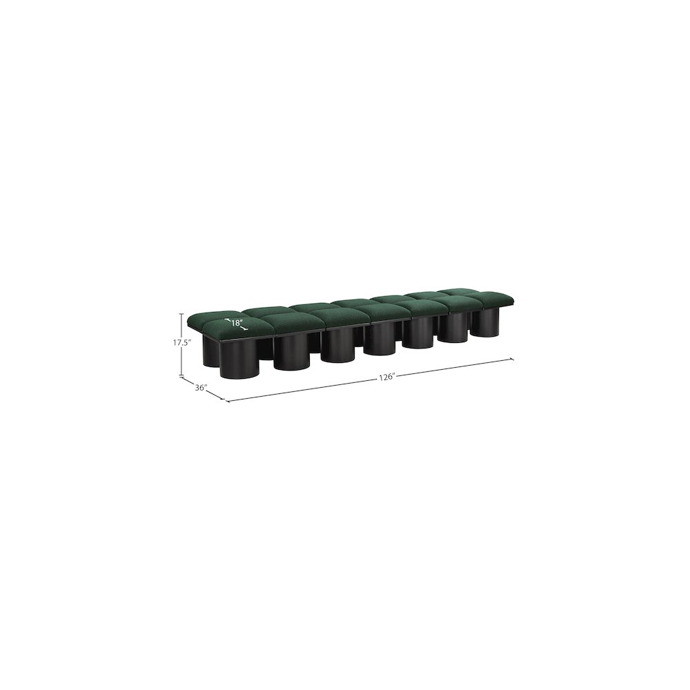 Pavilion Green Boucle Fabric Bench