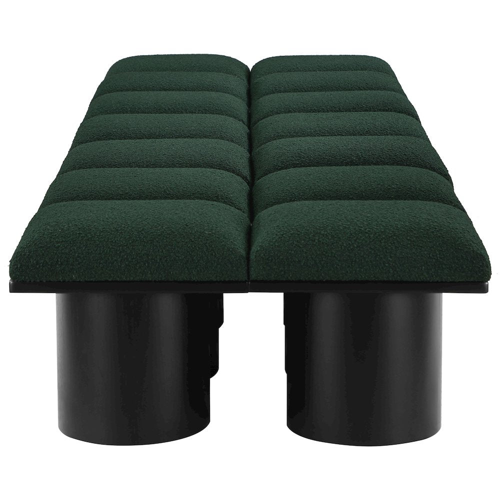 Pavilion Green Boucle Fabric Bench
