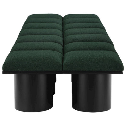Pavilion Green Boucle Fabric Bench