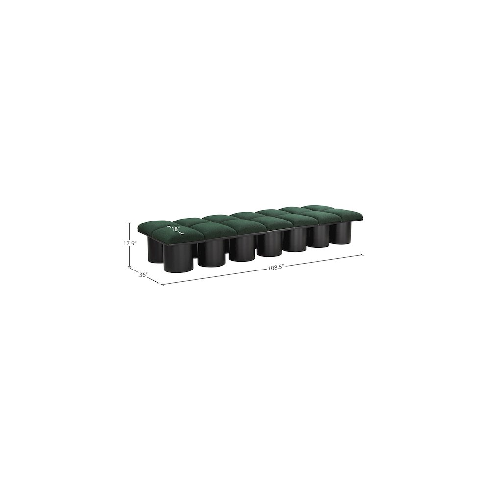 Pavilion Green Boucle Fabric Bench