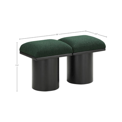 Pavilion Green Boucle Fabric Bench