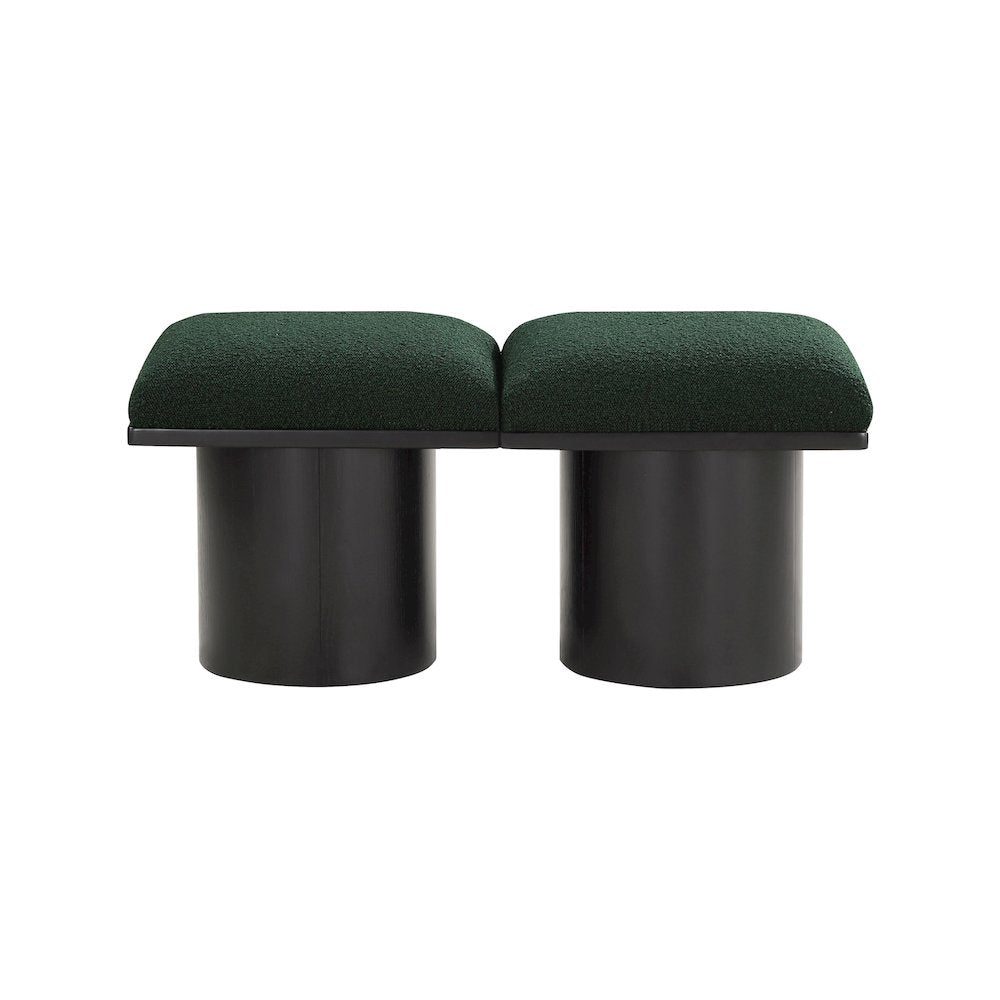 Pavilion Green Boucle Fabric Bench
