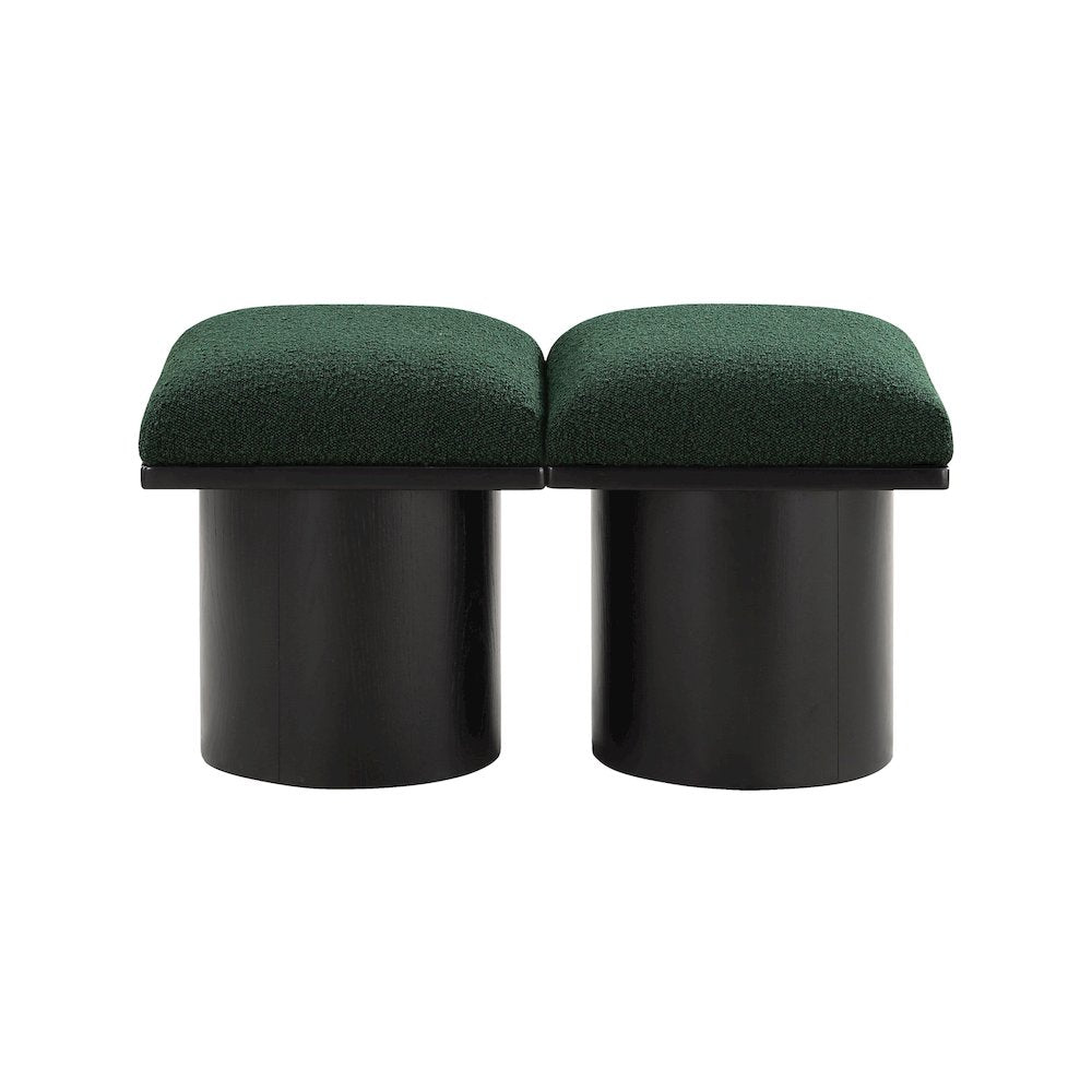 Pavilion Green Boucle Fabric Bench