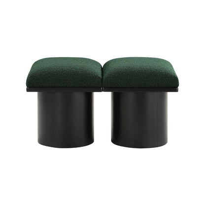Pavilion Green Boucle Fabric Bench