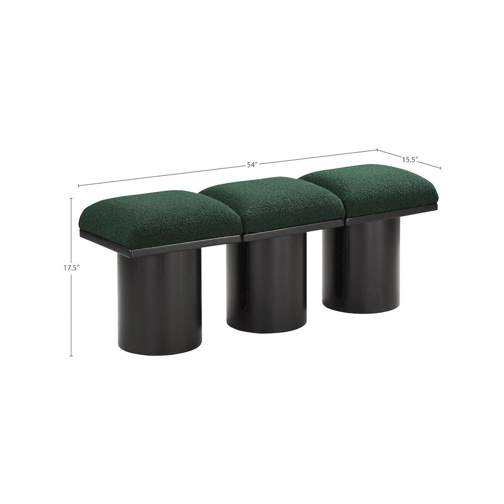 Pavilion Green Boucle Fabric Bench