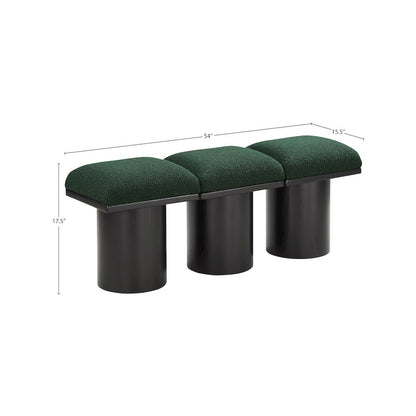 Pavilion Green Boucle Fabric Bench
