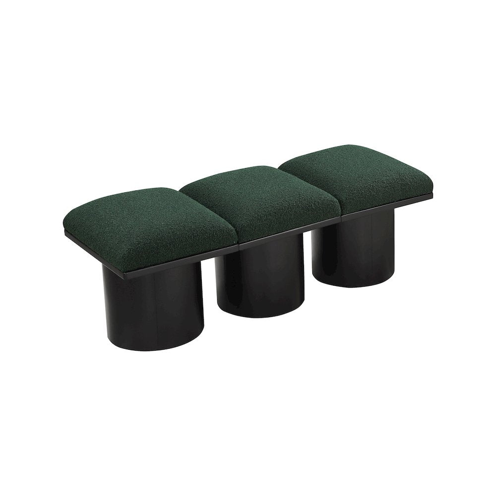 Pavilion Green Boucle Fabric Bench