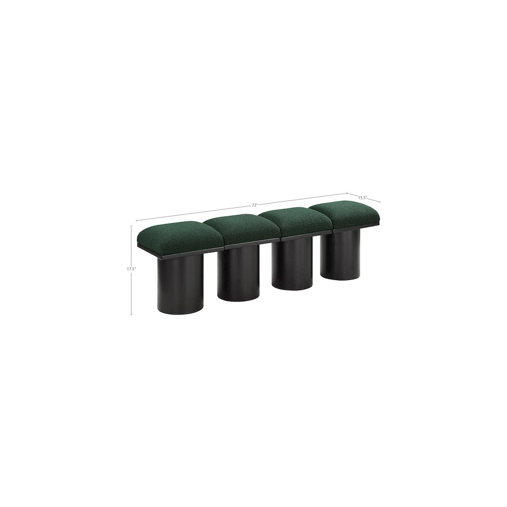 Pavilion Green Boucle Fabric Bench