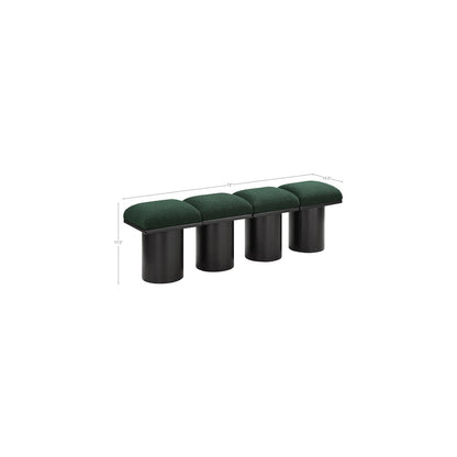 Pavilion Green Boucle Fabric Bench