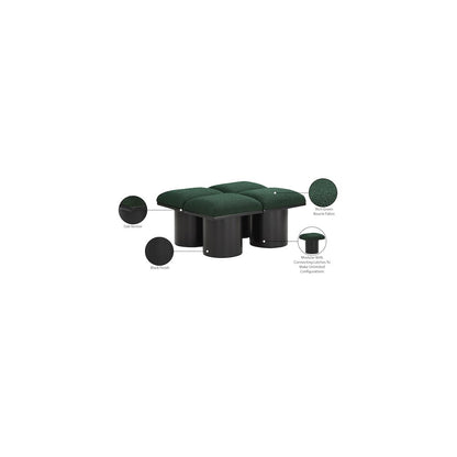 Pavilion Green Boucle Fabric Bench
