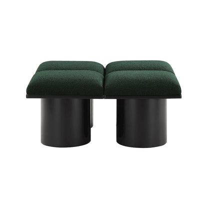 Pavilion Green Boucle Fabric Bench