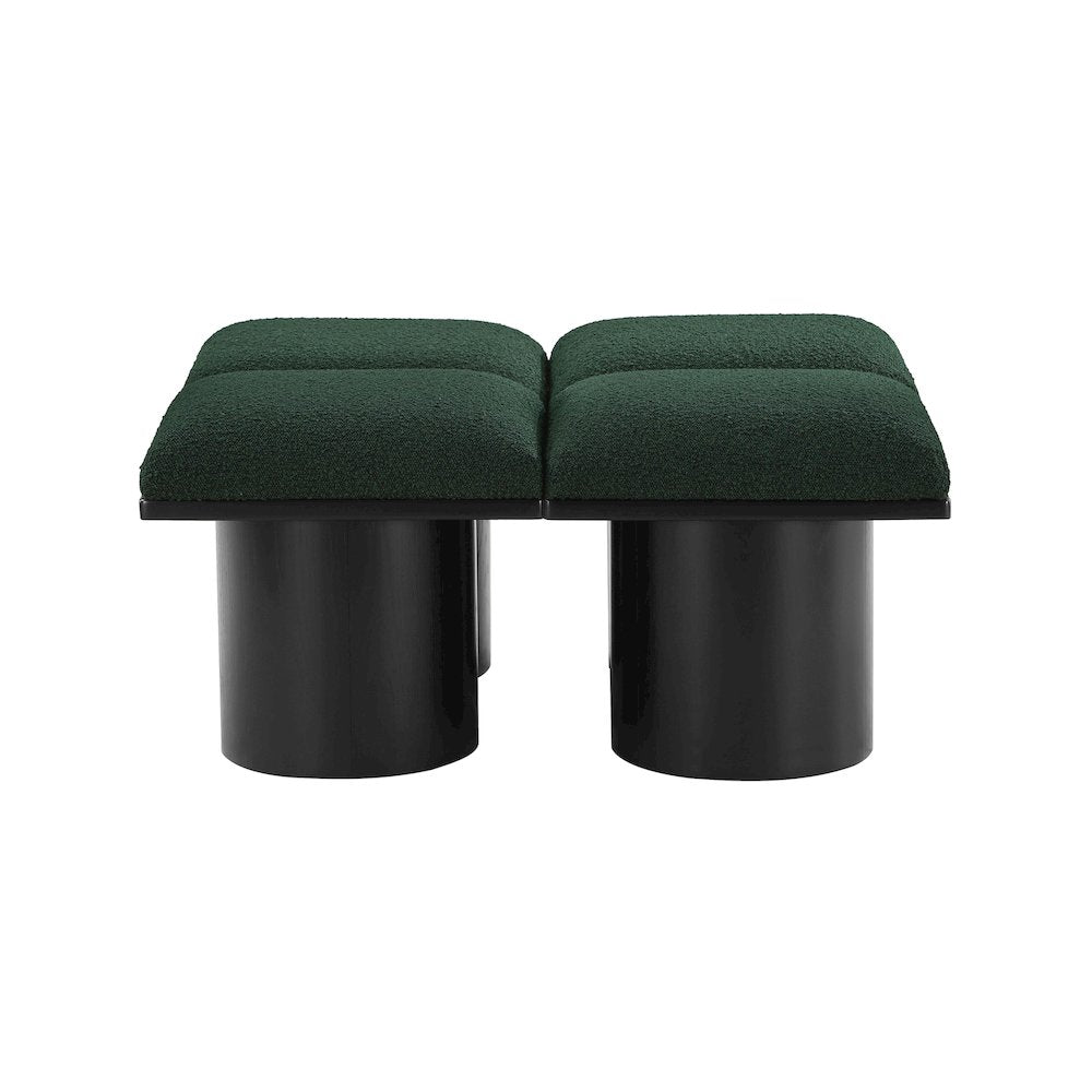 Pavilion Green Boucle Fabric Bench
