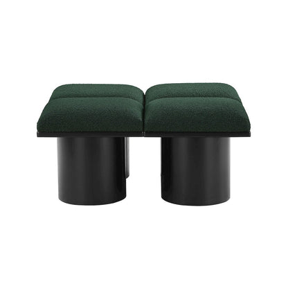 Pavilion Green Boucle Fabric Bench