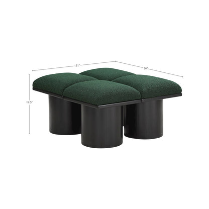 Pavilion Green Boucle Fabric Bench