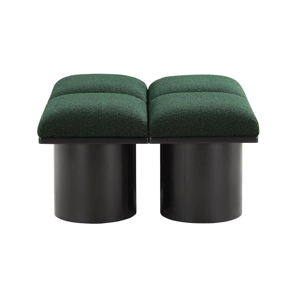 Pavilion Green Boucle Fabric Bench