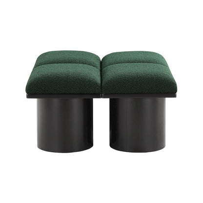 Pavilion Green Boucle Fabric Bench