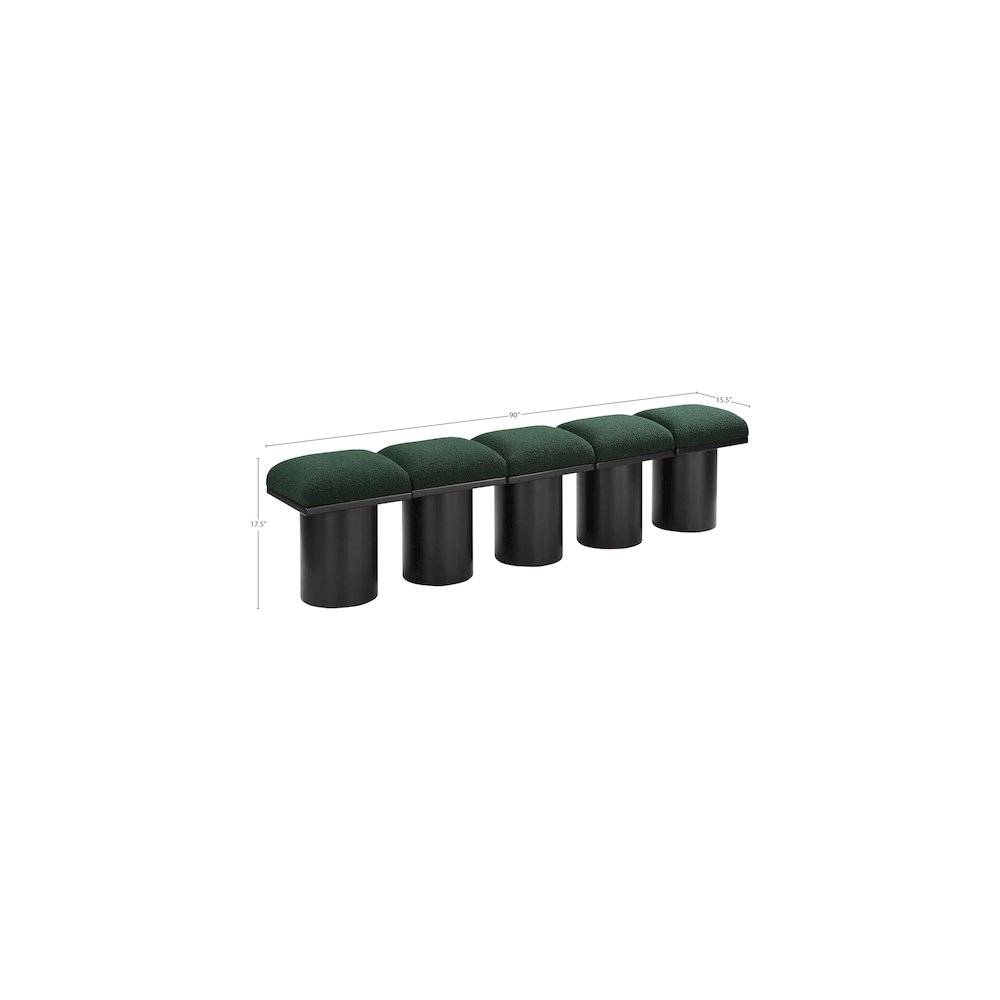 Pavilion Green Boucle Fabric Bench