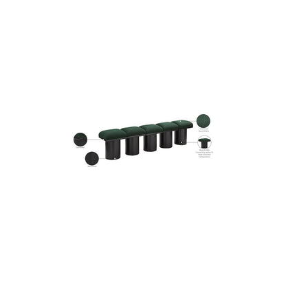 Pavilion Green Boucle Fabric Bench