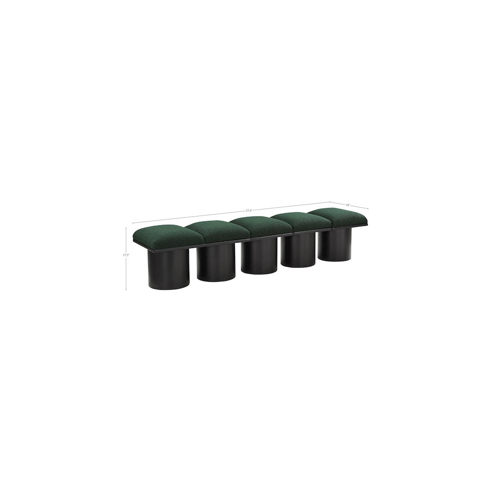 Pavilion Green Boucle Fabric Bench