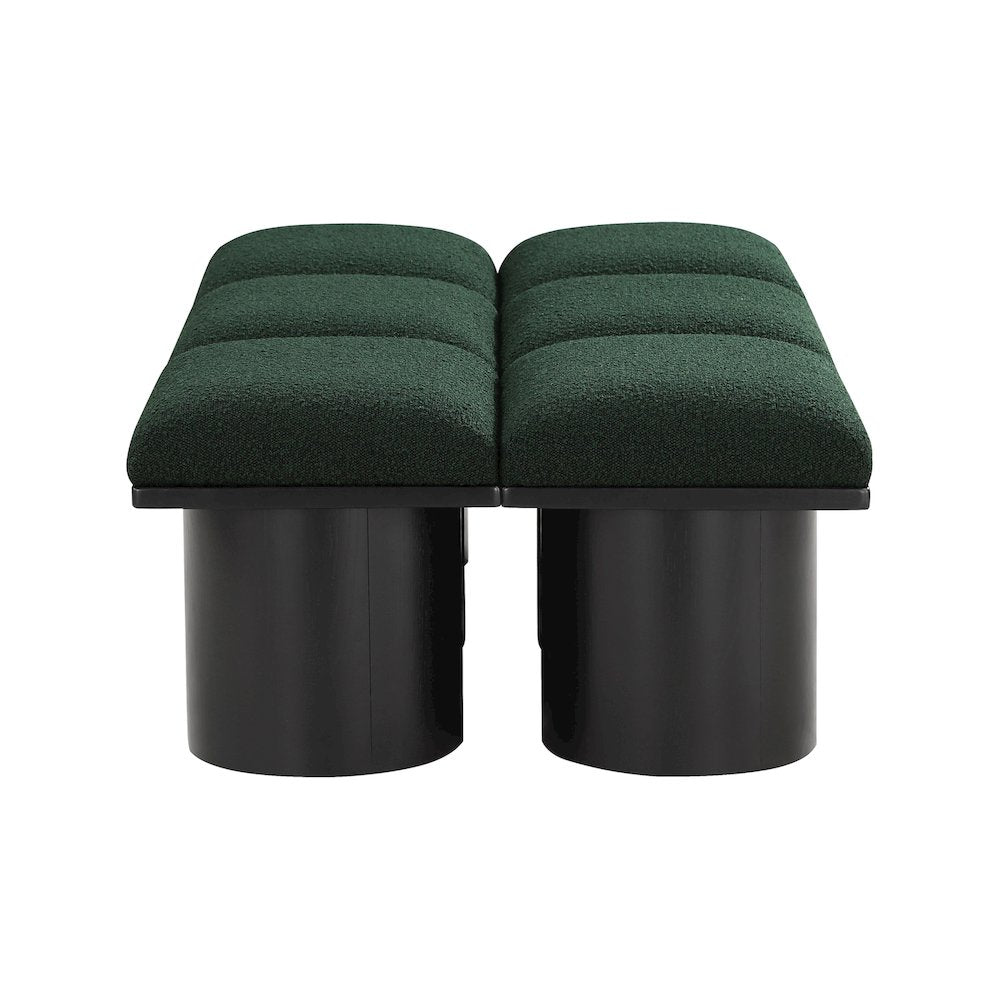 Pavilion Green Boucle Fabric Bench