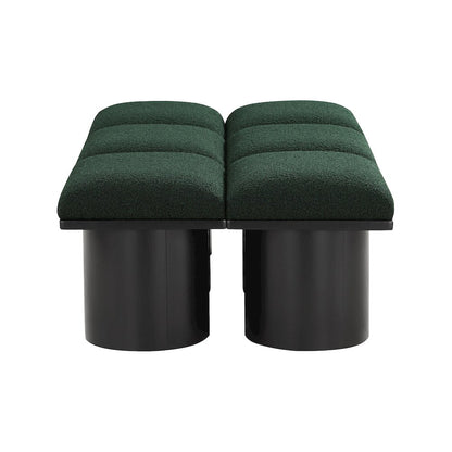 Pavilion Green Boucle Fabric Bench