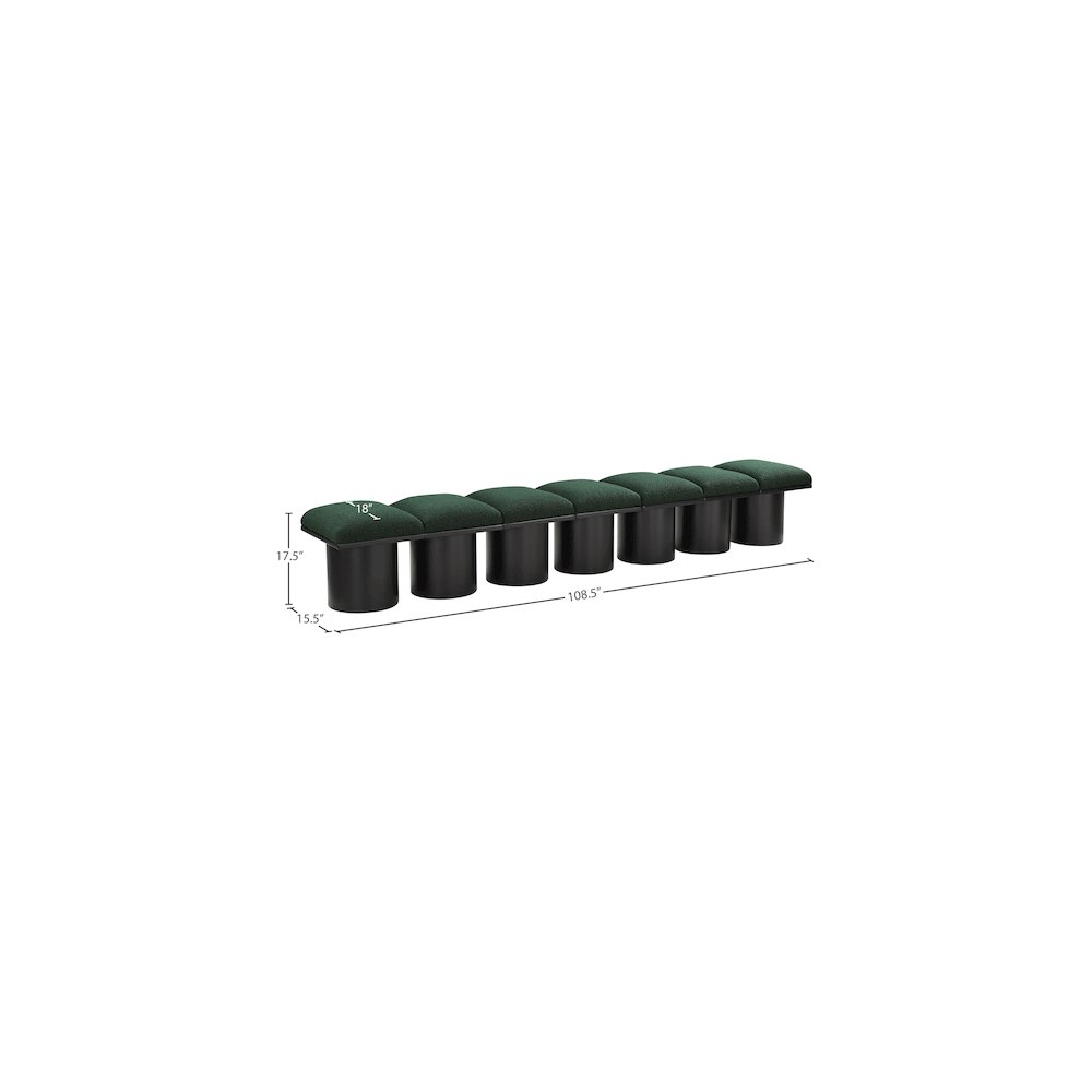 Pavilion Green Boucle Fabric Bench