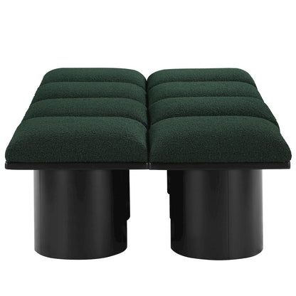 Pavilion Green Boucle Fabric Bench