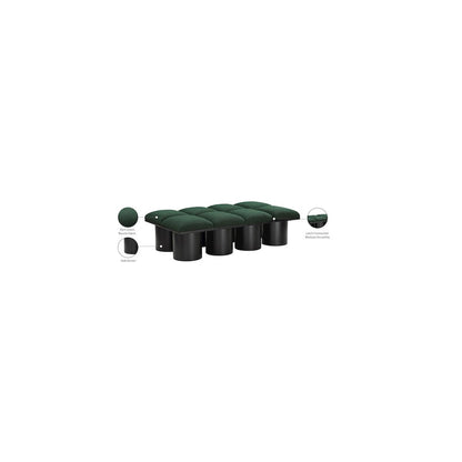 Pavilion Green Boucle Fabric Bench