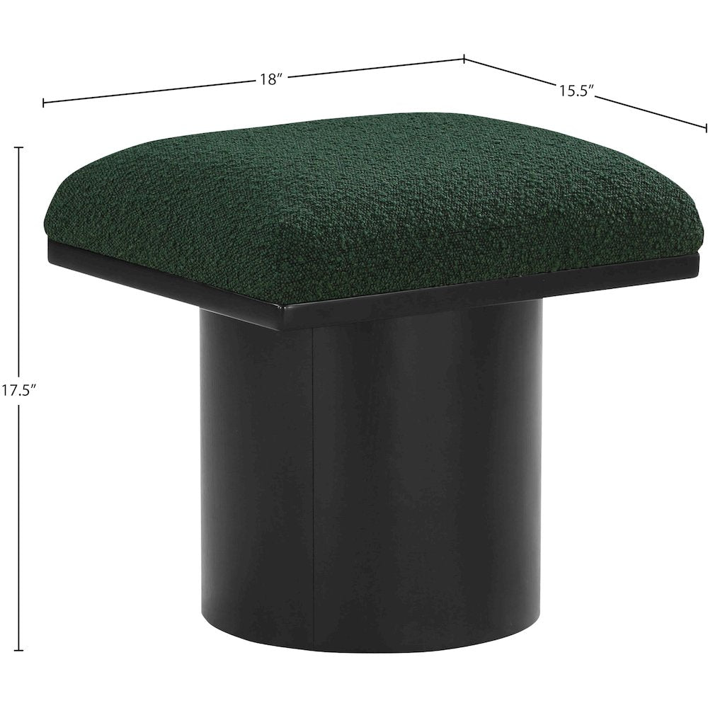 Pavilion Green Boucle Fabric Bench/Stool