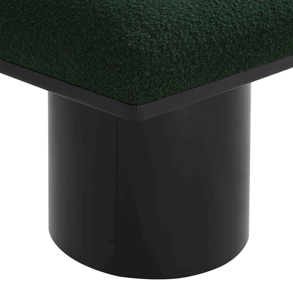 Pavilion Green Boucle Fabric Bench/Stool