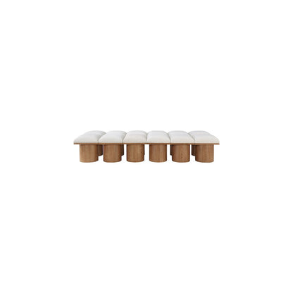 Pavilion Cream Boucle Fabric Bench