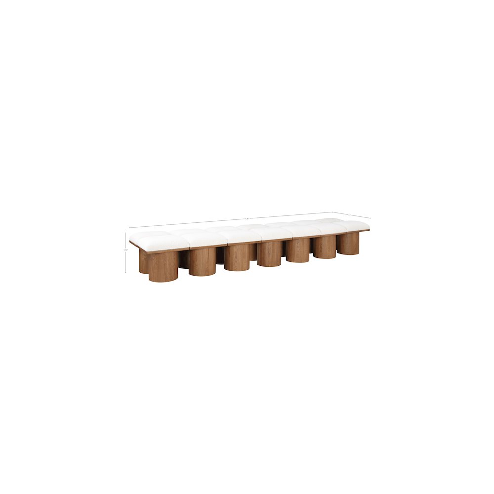 Pavilion Cream Boucle Fabric Bench