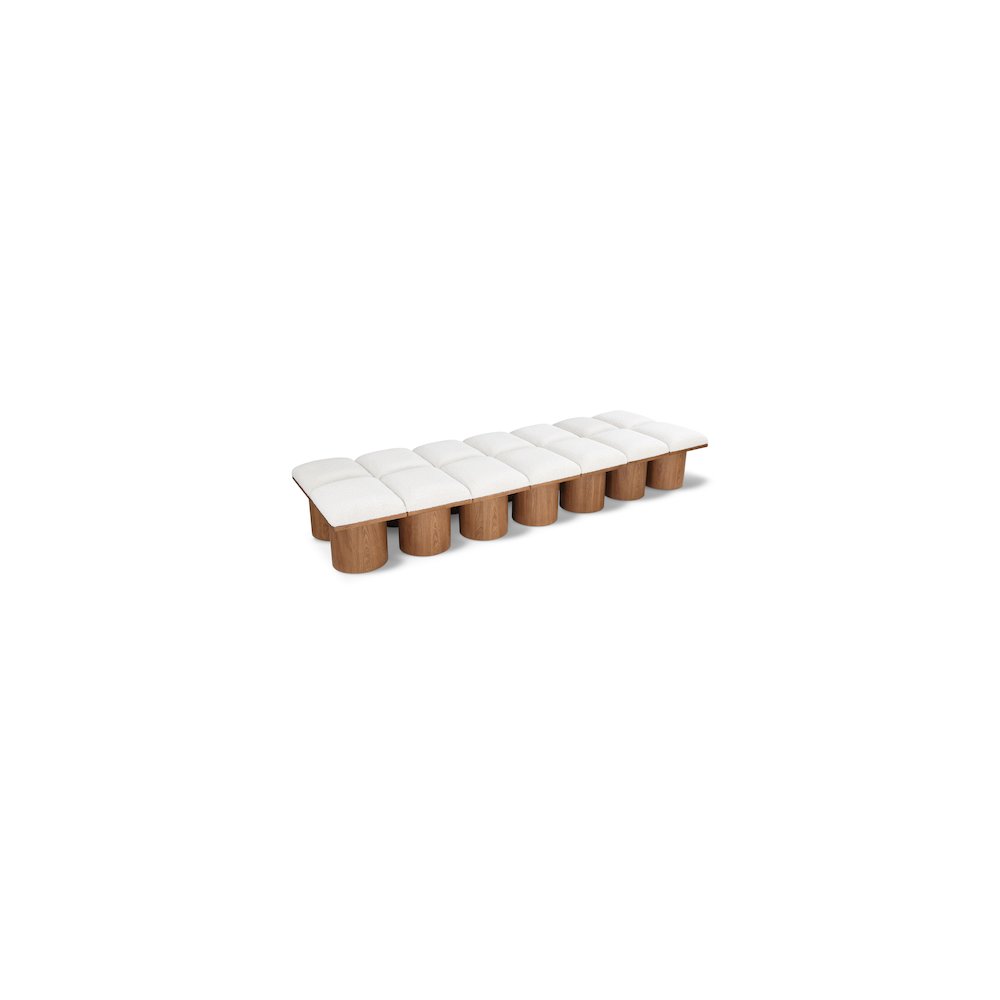 Pavilion Cream Boucle Fabric Bench
