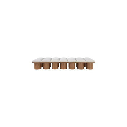 Pavilion Cream Boucle Fabric Bench