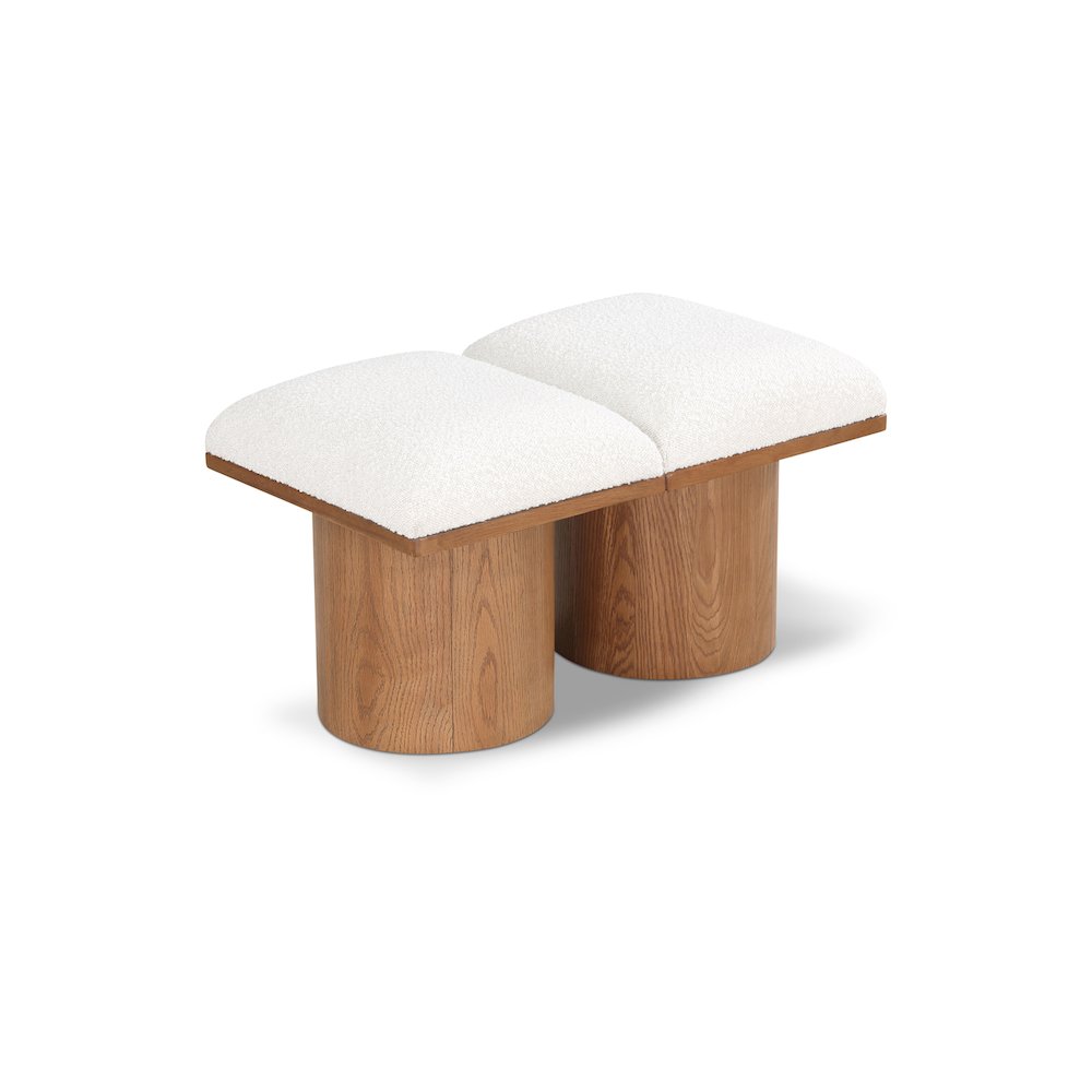 Pavilion Cream Boucle Fabric Bench