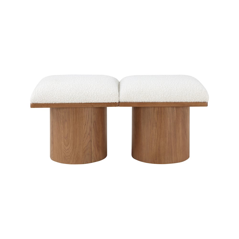 Pavilion Cream Boucle Fabric Bench